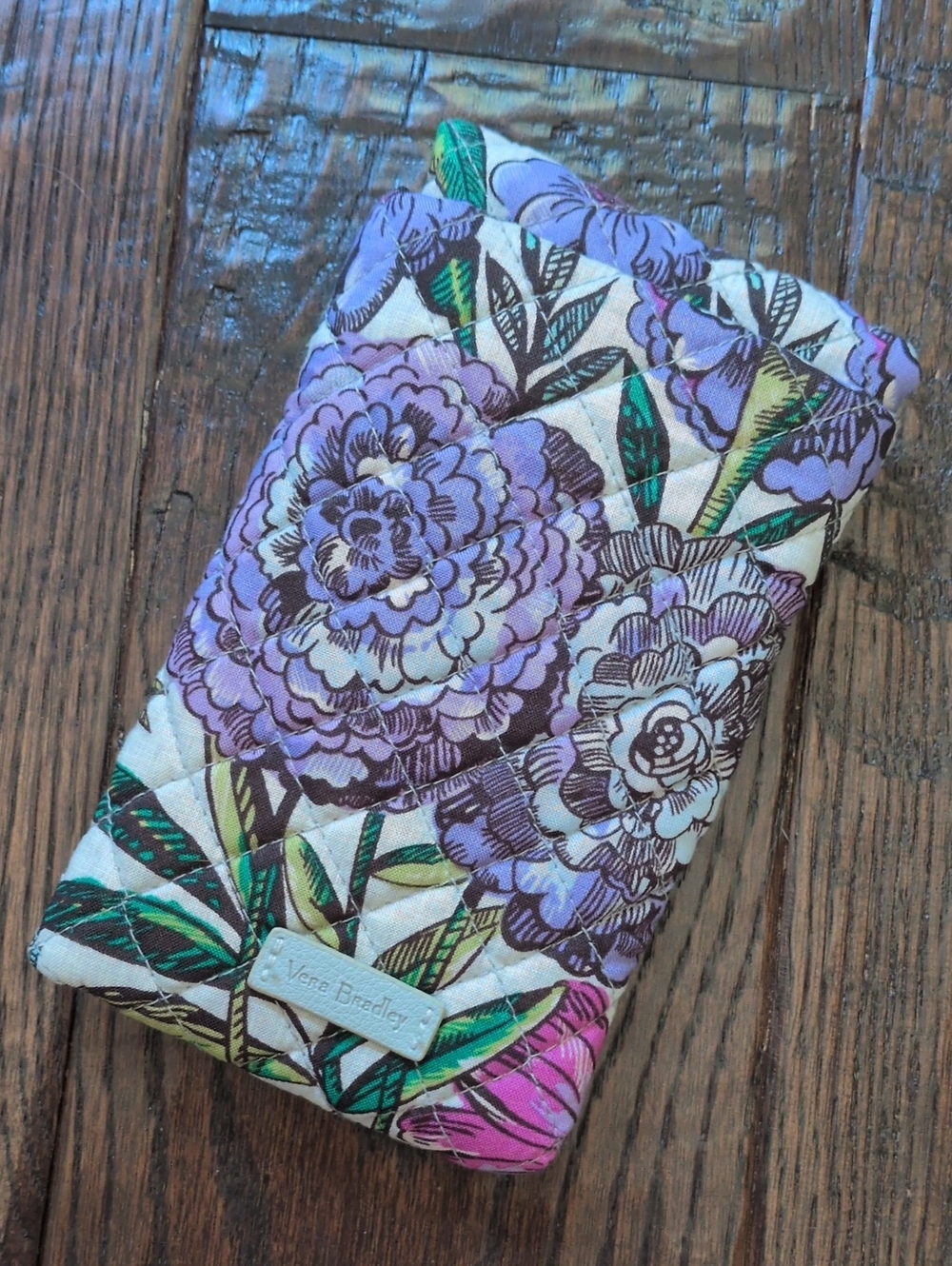 VERA BRADLEY I Purple Lavender Meadows Floral Quilted Double Eyeglass Case